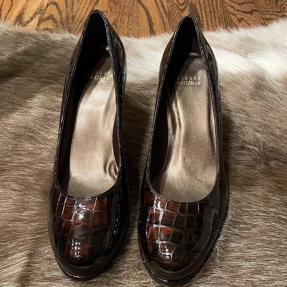 STUART WEITZMAN patent leather heels animal print - Picture 3 of 5